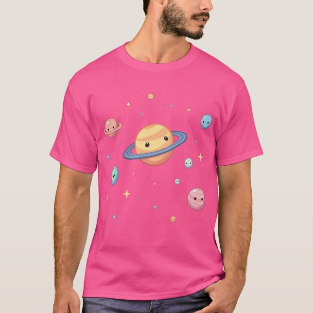 T-shirt Planètes Chibi Kawaii (Devant)