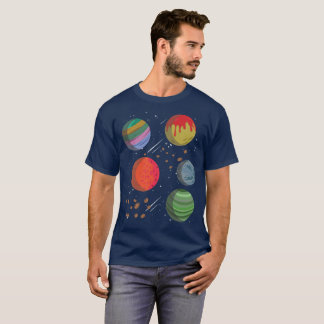 T-shirt Planètes colorées dans l'espace