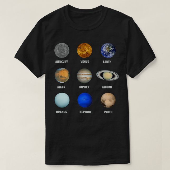 T-shirt Planètes du système solaire (Design devant)