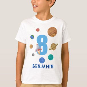 T-shirt Planètes du système solaire du 8e anniversaire