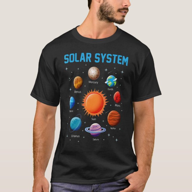 T-shirt Planètes du système solaire espace STEM (Devant)