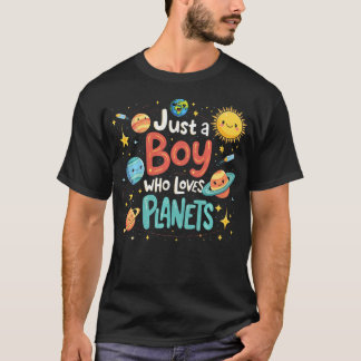 T-shirt Planètes pour garçons Système solaire Astrologie