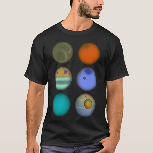 T-shirt Planètes solaires colorées (Devant)