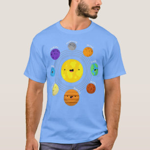 T-shirt Planètes système solaire Chemise Terre Lune Sun Sp