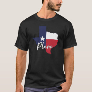 T-shirt Plano, Texas Drapeau Carte Hommes Noirs