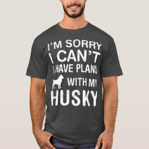T-shirt Plans Avec Mon Chien Husky Drôle Animateur Adulte 