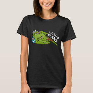 T-shirt Plans de fin de semaine Parrot I Sleeping Blue cou