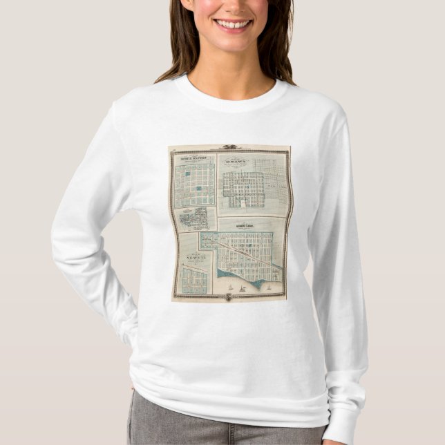 T-shirt Plans de rapide de Sioux, Onawa, lac storm, Newell (Devant)