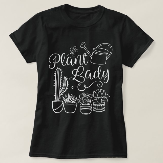 T-shirt Plant Lady Aesthetic Cute Plant Mom Tee (Design devant)