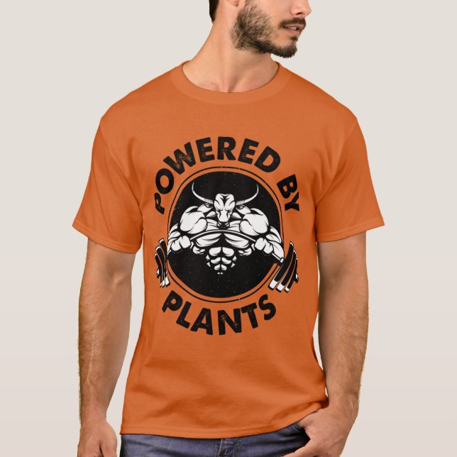 T-shirt Plant powered Vegan workout friend (Devant)