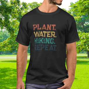 T-shirt Plant Water Randonnée Répéter Typographie Colorée