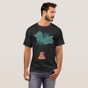 T-shirt Plante d'intérieur à feuille de violon dessinée à
