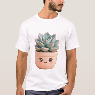 T-Shirt Plante Intérieure Kawaii Succulente