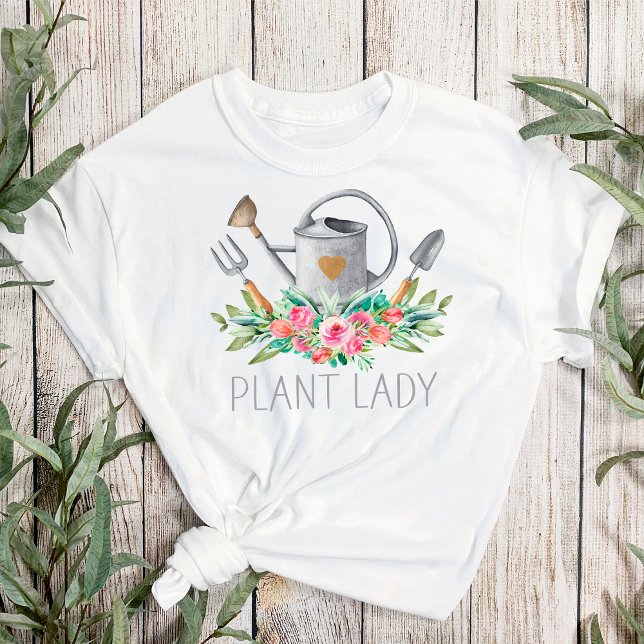 T-shirt Plante Lady Boho Aquarelle Gardener Humour Chic (Créateur téléchargé)