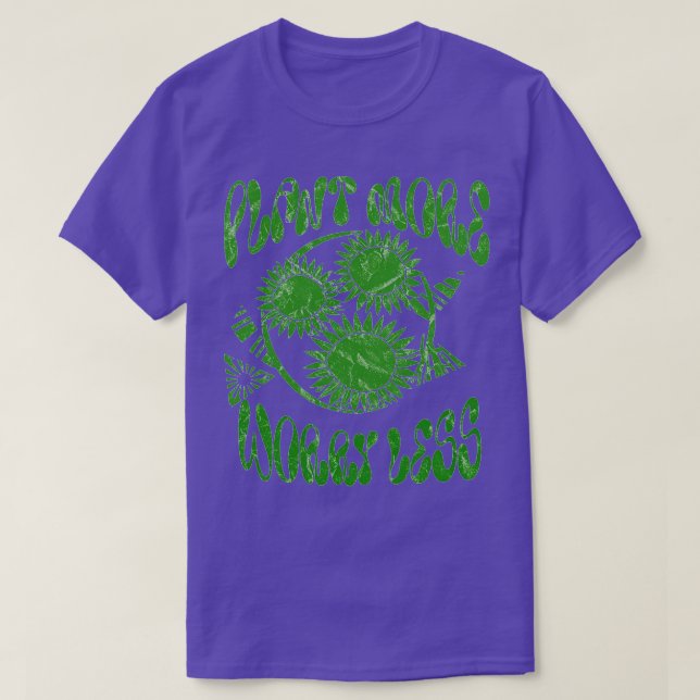 T-shirt plante plus de souci moins (Design devant)