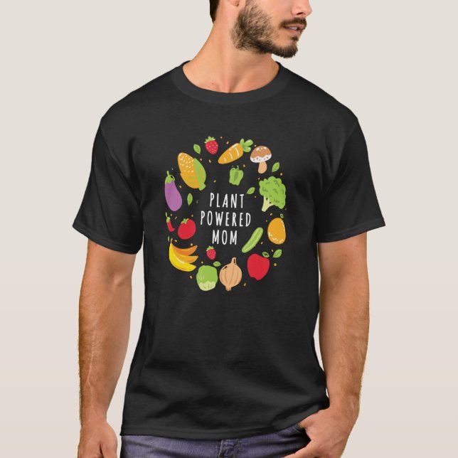 T-shirt Plante Powered Maman Végétarienne Végétarienne Mèr (Devant)