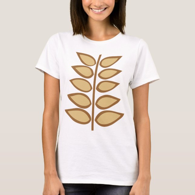 T-shirt Plante rétro - Nuances Brown (Devant)