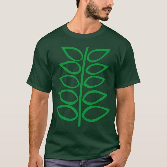 T-shirt Plante rétro - Vert (Devant)