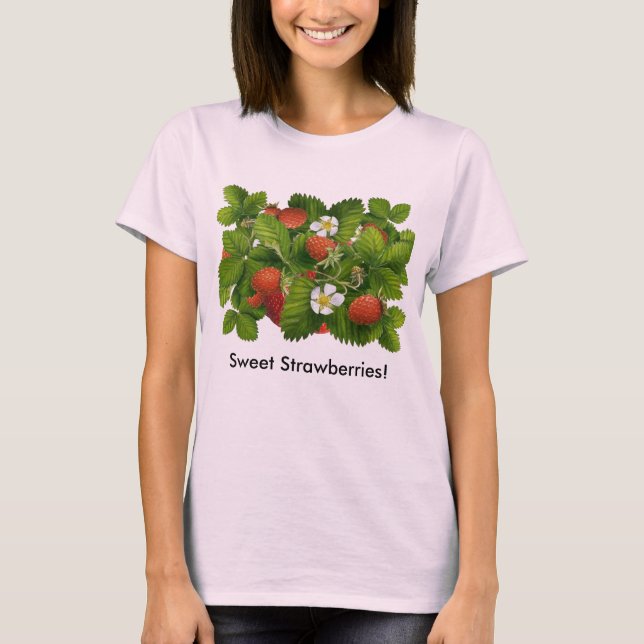 T-shirt Plante vintage aux fraises (Devant)