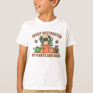 T-shirt Plantes Et Chiens Drôle Carlin Dans La Fleur Jardi