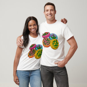 T-shirt Planteurs De Pneus Colorés – Jardin Floral Lumineu