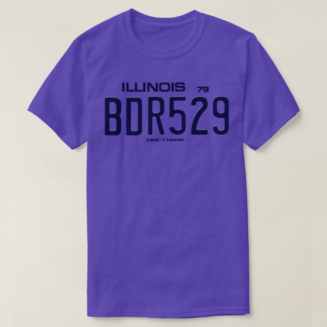 T-shirt Plaque de licence Blues Brothers Bluesmobile (Design devant)