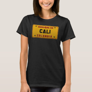 T-shirt Plaque de licence Cali Colombia Capital Pachanguer