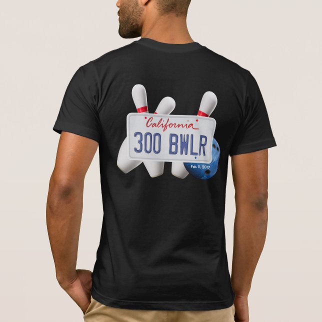T-shirt Plaque de licence California 300 Bowler (Dos)