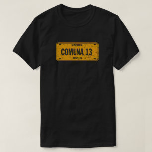 T-shirt Plaque de licence Comuna 13 Medellin Colombia