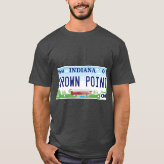 T-shirt Plaque de licence Crown Point Indiana Surdimension