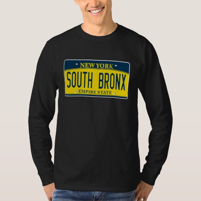 T-shirt Plaque de licence de quartier South Bronx New York (Devant)