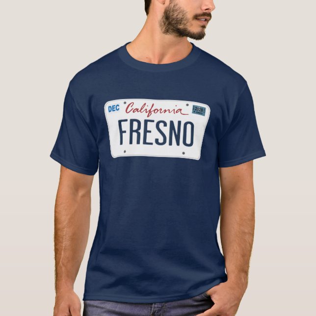 T-shirt Plaque de licence Fresno California T Shirt (Devant)