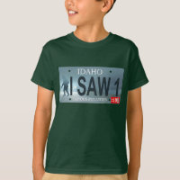 Plaque de licence Idaho "I Saw 1" Sasquatch