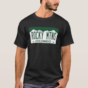 T-shirt Plaque de licence Rocky Mtns Colorado