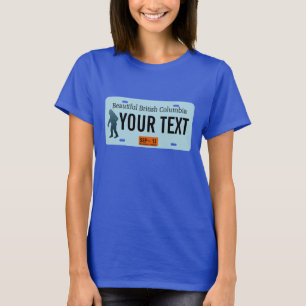T-shirt Plaque de licence Sasquatch de la Colombie-Britann