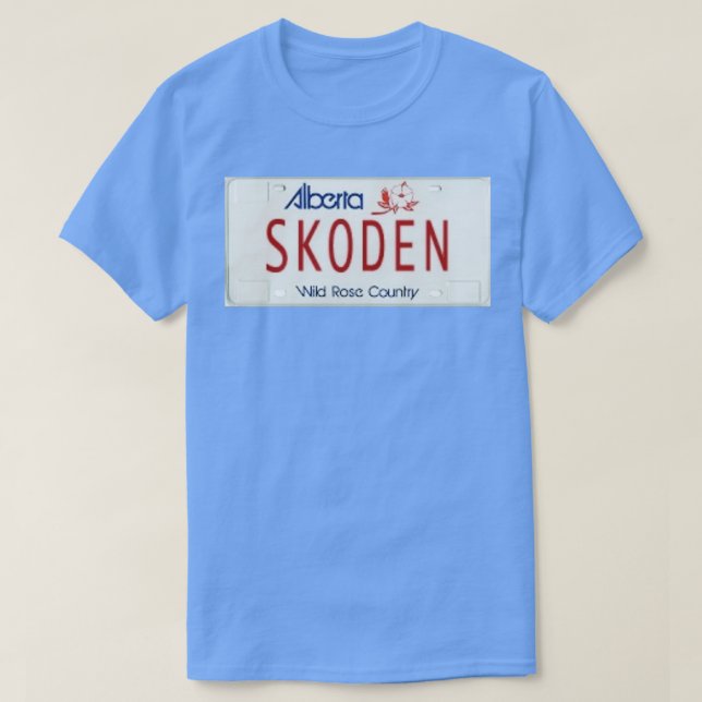 T-shirt Plaque de licence SKODEN Alberta  (Design devant)