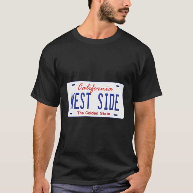 T-shirt Plaque de licence West Side California (Devant)
