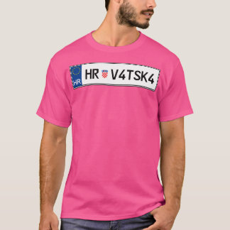 T-shirt Plaque de permis de voiture Croatie Hrvatska