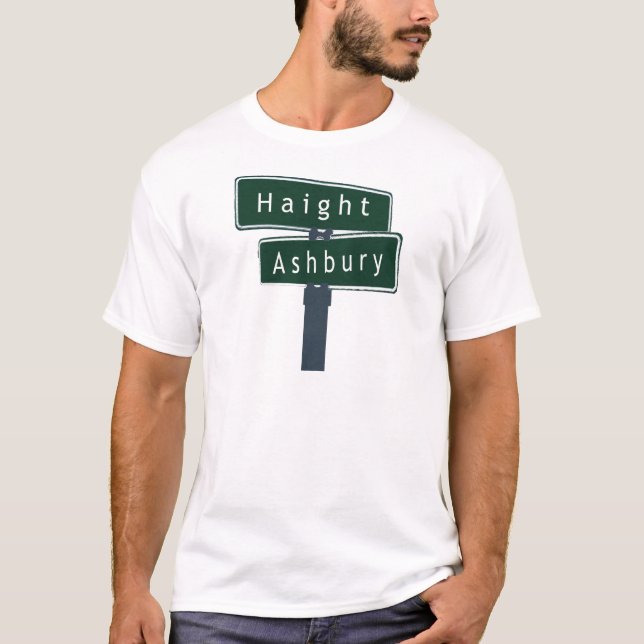 T-shirt Plaque de rue de classique de Haight Ashbury (Devant)