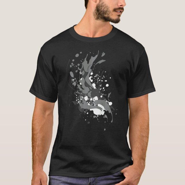 T-shirt Plaque D'Encre Avec Pulvérisateur De Peinture (Devant)