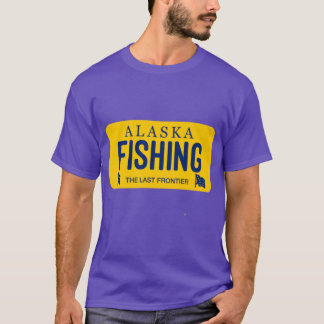 T-shirt Plaque d'immatriculation de pêche Alaska