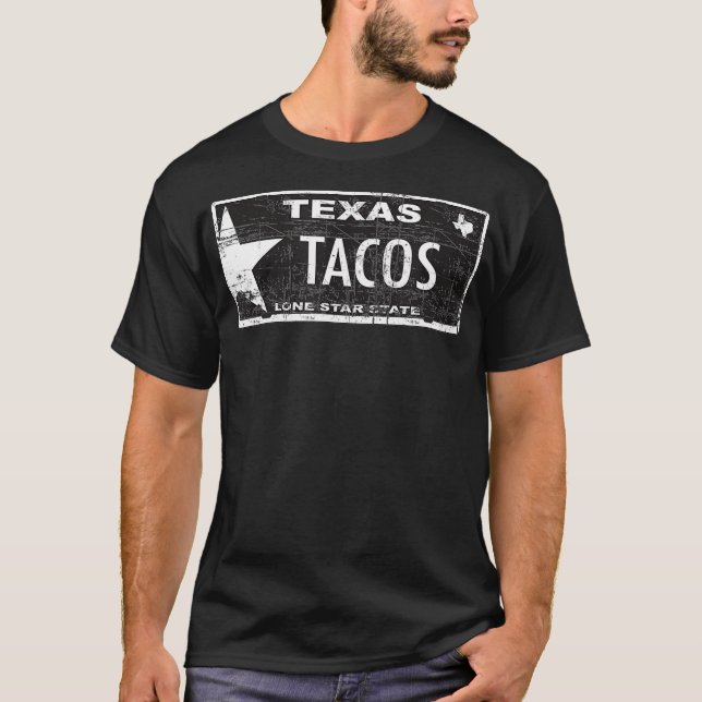 T-shirt Plaque d'immatriculation du Texas tacos (Devant)