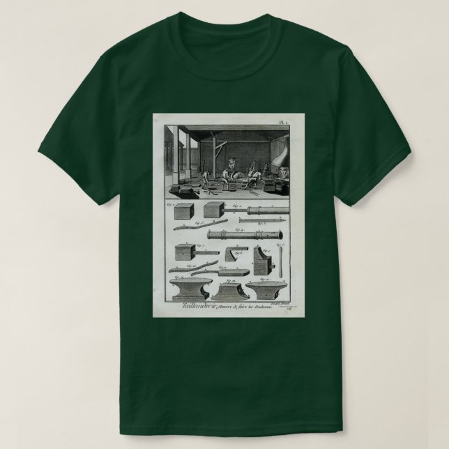 T-shirt Plaque d'usinage d'anvil Blacksmith I T (Design devant)