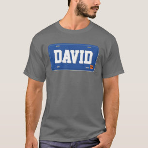 T-shirt Plaque minéralogique bleue et blanche