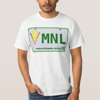 T-shirt Plaque minéralogique philippine de Manille (MNL)