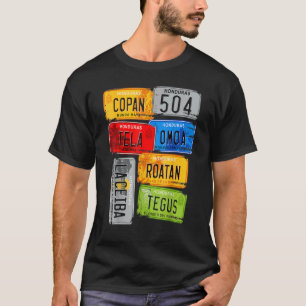 T-shirt Plaques de voiture touristique du Honduras Copan T