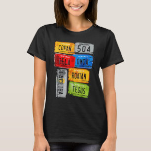 T-shirt Plaques de voiture touristique du Honduras Copan T