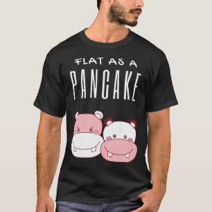 T-shirt Plat En Couple De Crêpes Hippo Hippo Lover
