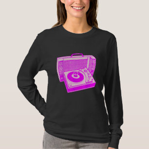 T-shirt Platine tourne-disque DJ Vinyle Musique Radio 80s