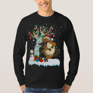 T-shirt Platypus Xmas Lumière Arbre Santa Hat Platypus Chr